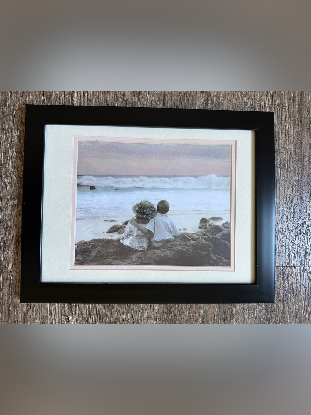 Vintage 1992 Kathleen Francour Seaside Romance Print- Framed Coastal Artwork